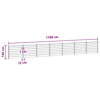Hekpaneel 7 pcs WPC en Aluminium Bruin