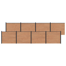 Hekpaneel 8 pcs WPC en Aluminium Bruin