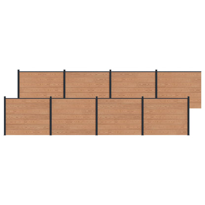 Hekpaneel 8 pcs WPC en Aluminium Bruin