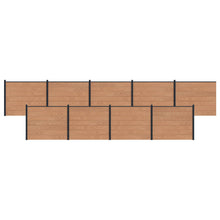 Hekpaneel 9 pcs WPC en Aluminium Bruin
