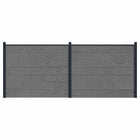 Fence panel 2 pcs WPC and Aluminium Grey