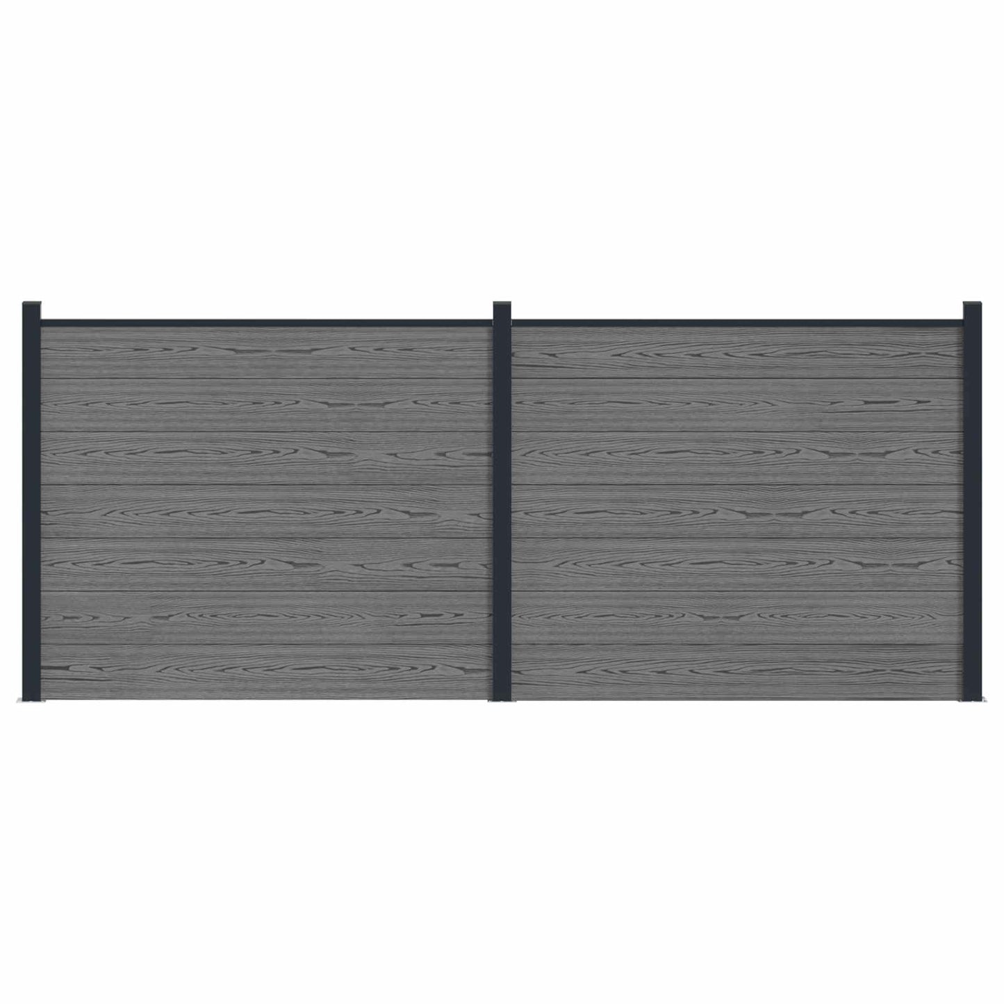 Hekpaneel 2 pcs WPC en Aluminium Grijs