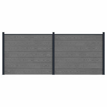 Hekpaneel 2 pcs WPC en Aluminium Grijs