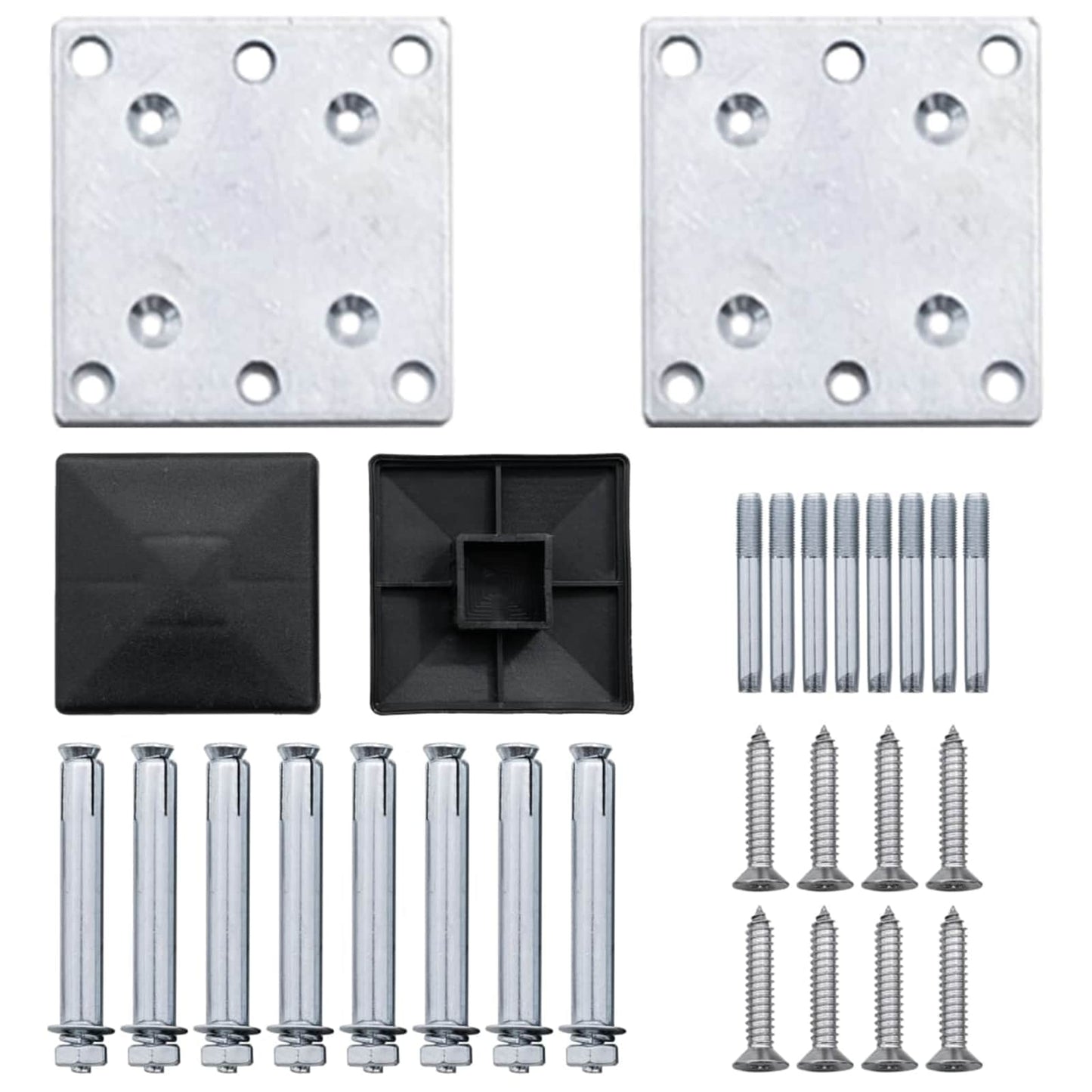 Hekpaneel 3 pcs WPC en Aluminium Grijs
