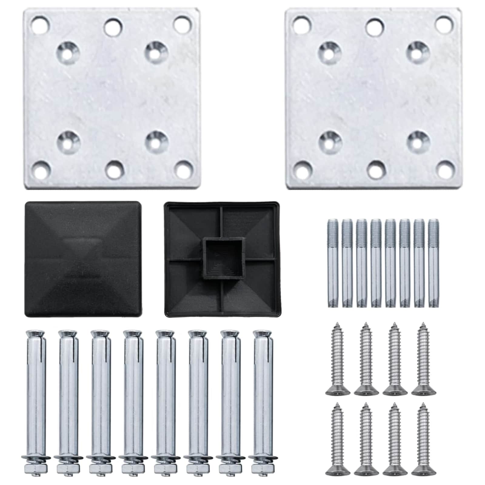 Hekpaneel 3 pcs WPC en Aluminium Grijs