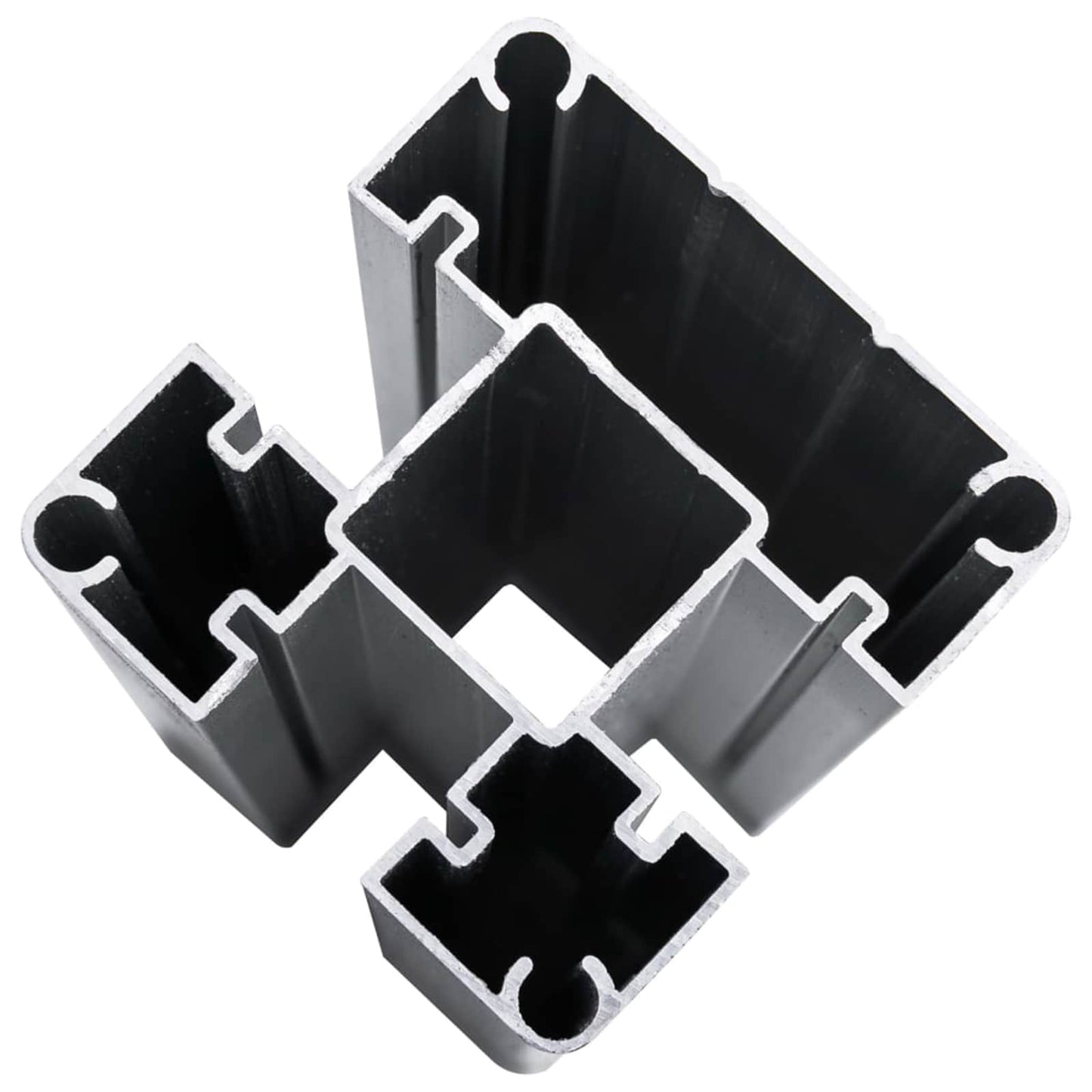Hekpaneel 3 pcs WPC en Aluminium Grijs