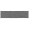 Hekpaneel 3 pcs WPC en Aluminium Grijs