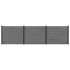 Fence panel 3 pcs WPC and Aluminium Grey