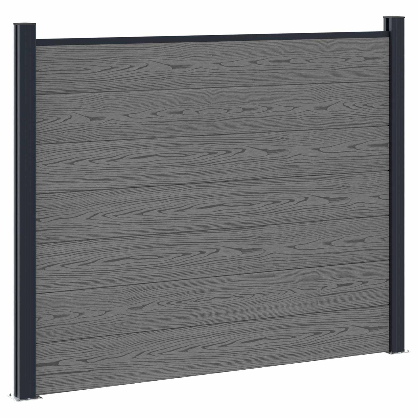 Hekpaneel 3 pcs WPC en Aluminium Grijs