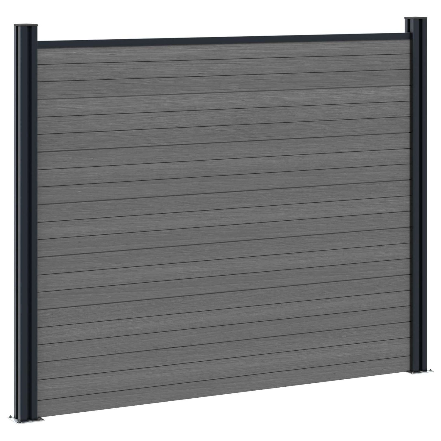 Hekpaneel 3 pcs WPC en Aluminium Grijs