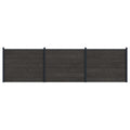 Hekpaneel 3 pcs WPC en Aluminium Zwart