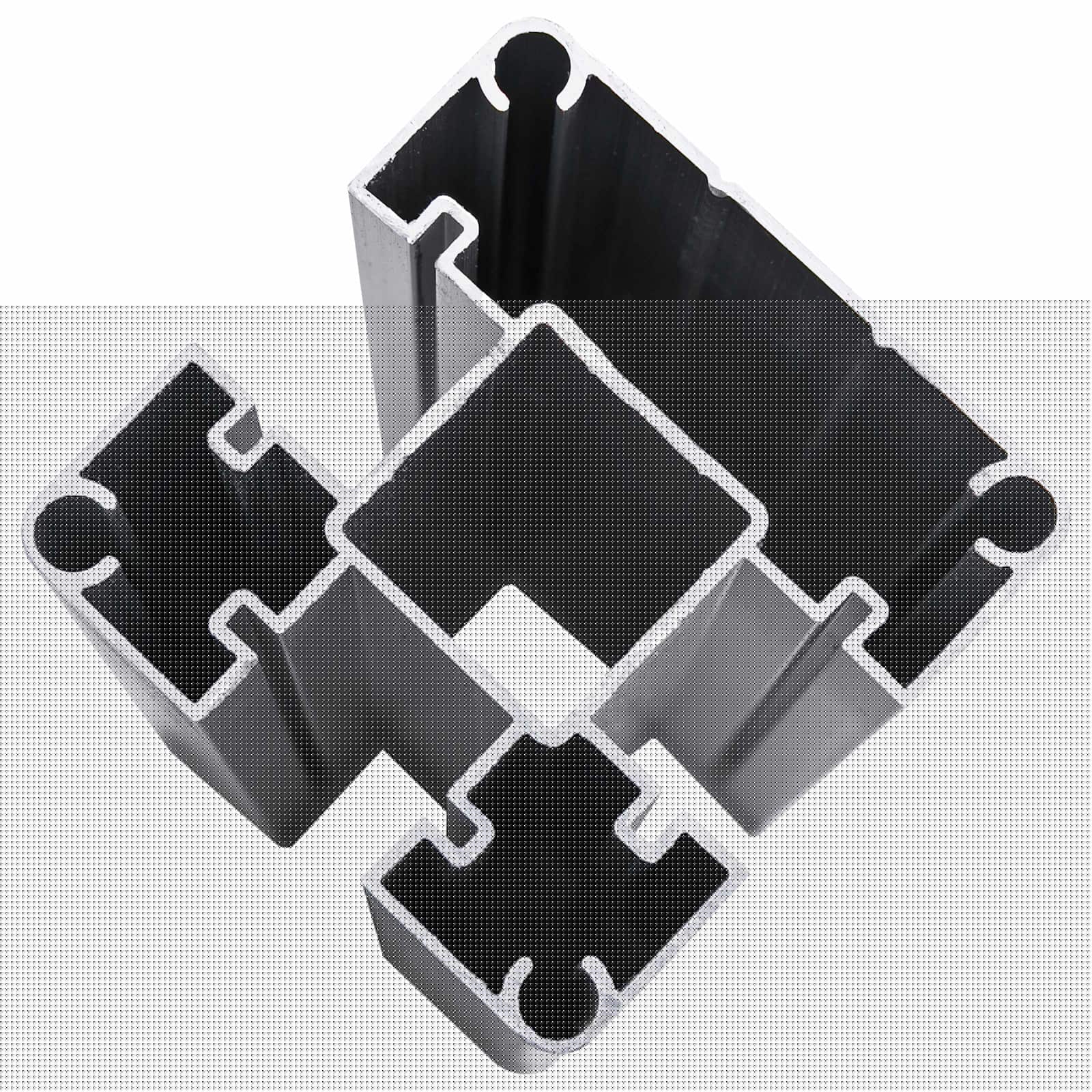 Hekpaneel 5 pcs WPC en Aluminium Zwart
