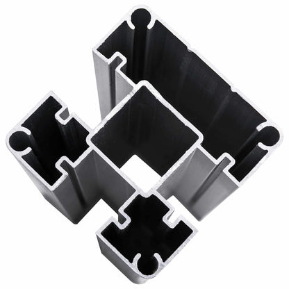 Hekpaneel 5 pcs WPC en Aluminium Zwart