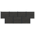 Hekpaneel 7 pcs WPC en Aluminium Zwart