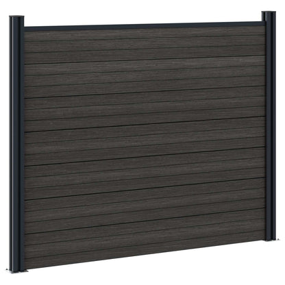 Hekpaneel 7 pcs WPC en Aluminium Zwart