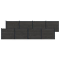 Hekpaneel 8 pcs WPC en Aluminium Zwart