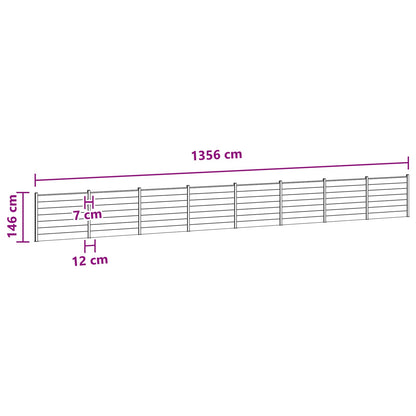Hekpaneel 8 pcs WPC en Aluminium Zwart