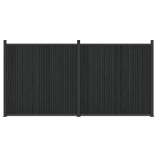 Hekpaneel 2 pcs WPC en Aluminium Zwart