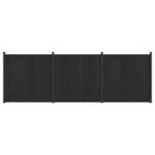 Fence Panel 3 pcs WPC and Aluminum Black