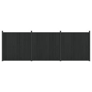Hekpaneel 3 stuks WPC aluminium zwart 530x186,5 cm