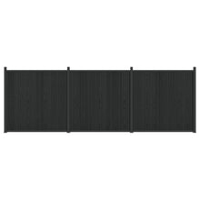 Hekpaneel 3 pcs WPC en Aluminium Zwart