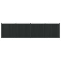 Hekpaneel 4 pcs WPC en Aluminium Zwart