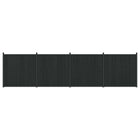 Fence panel 4 pcs WPC and Aluminum Black