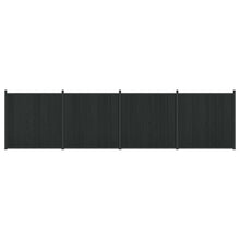 Hekpaneel 4 pcs WPC en Aluminium Zwart
