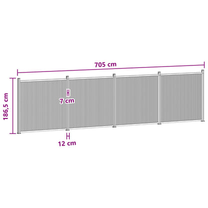 Hekpaneel 4 pcs WPC en Aluminium Zwart