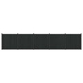 Hekpaneel 5 pcs WPC en Aluminium Zwart