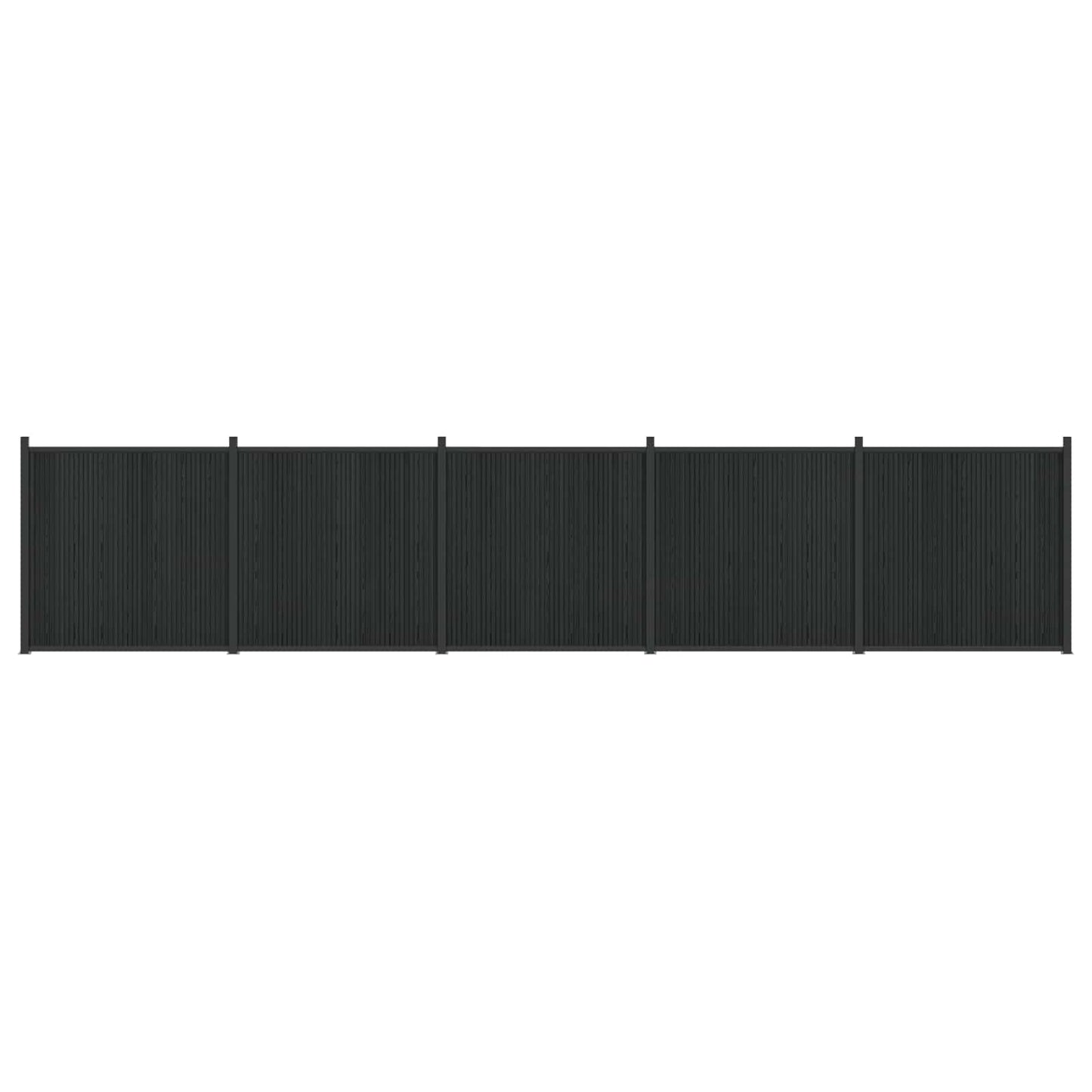 Hekpaneel 5 pcs WPC en Aluminium Zwart