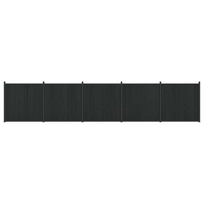 Hekpaneel 5 pcs WPC en Aluminium Zwart
