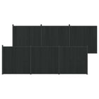 Fence panel 6 pcs WPC and Aluminum Black