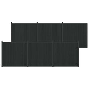 Hekpaneel 6 stuks WPC aluminium zwart 1055x186,5 cm