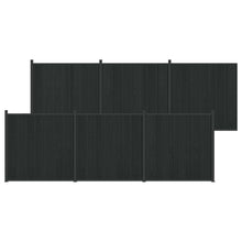 Hekpaneel 6 pcs WPC en Aluminium Zwart