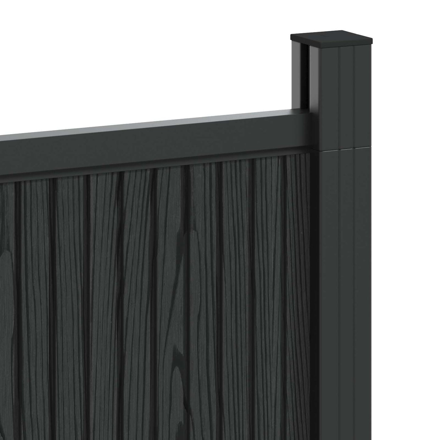 Hekpaneel 7 pcs WPC en Aluminium Zwart