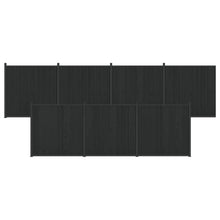 Hekpaneel 7 pcs WPC en Aluminium Zwart