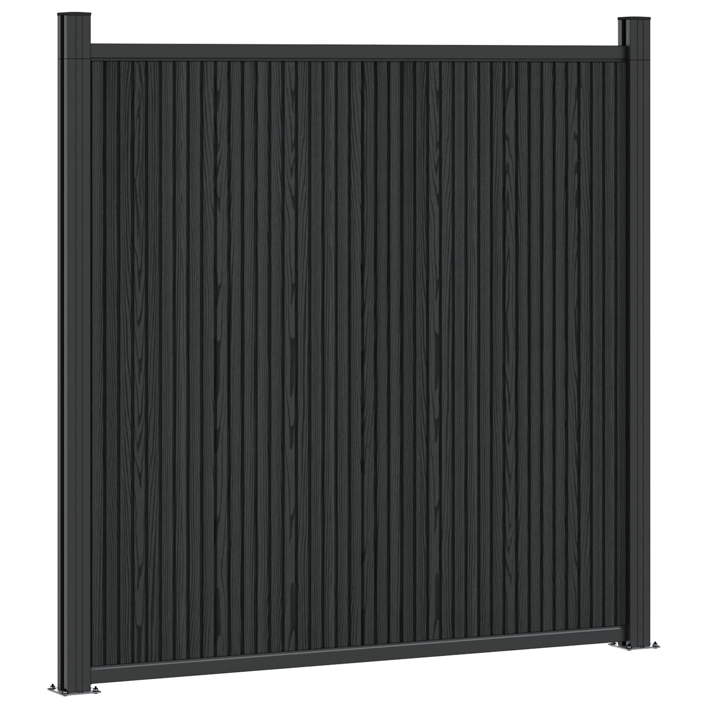 Hekpaneel 7 pcs WPC en Aluminium Zwart