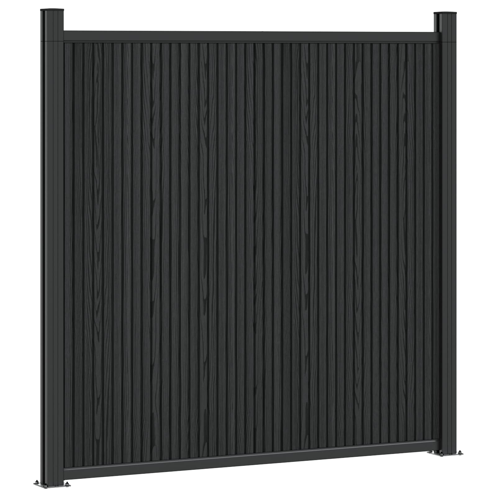 Hekpaneel 7 pcs WPC en Aluminium Zwart
