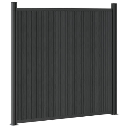 Hekpaneel 7 pcs WPC en Aluminium Zwart