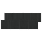 Fence panel 8 pcs WPC and Aluminum Black