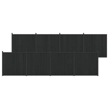 Hekpaneel 8 pcs WPC en Aluminium Zwart
