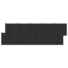 Hekpaneel 10 pcs WPC en Aluminium Zwart