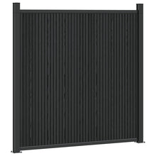 Hekpaneel 10 pcs WPC en Aluminium Zwart