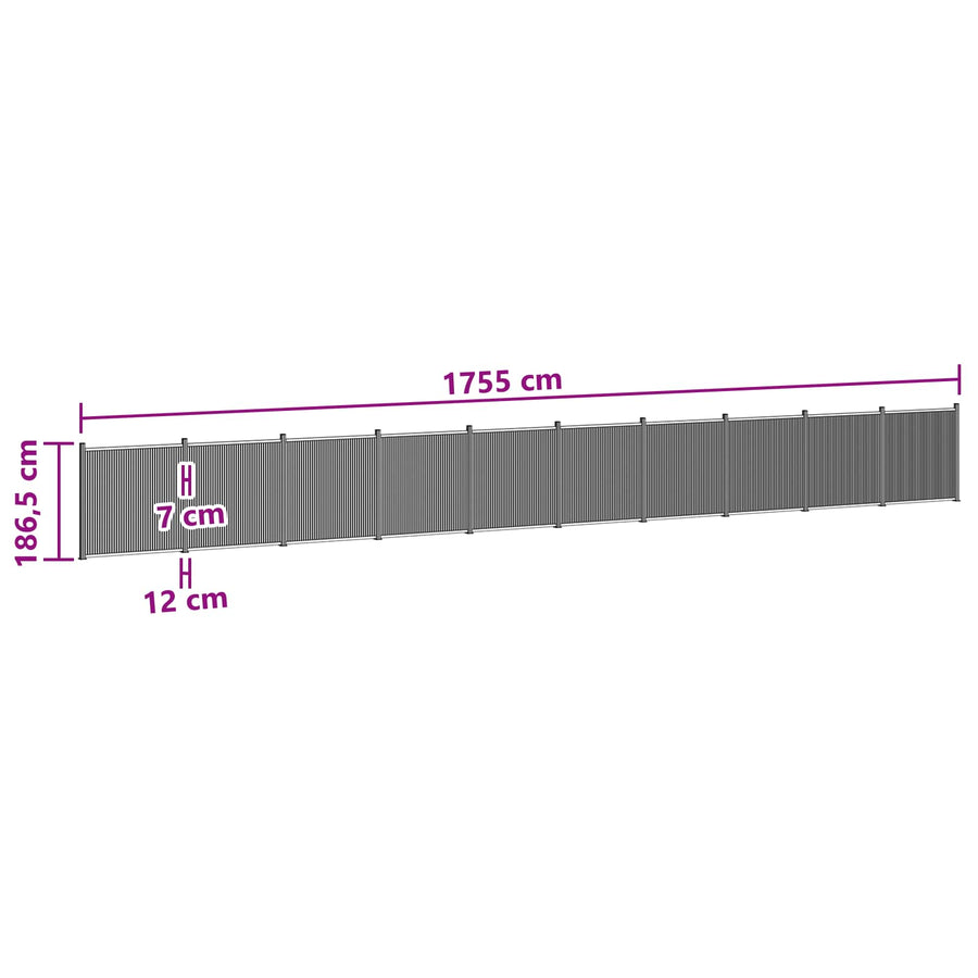 Hekpaneel 10 pcs WPC en Aluminium Zwart