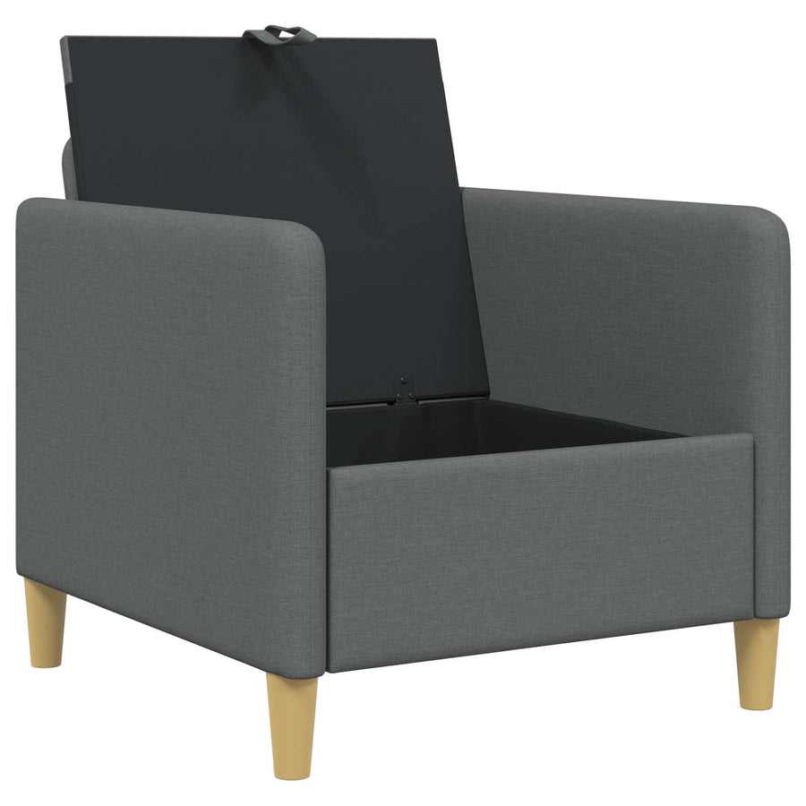 Bank met opslag Donkergrijs 72 x 78 x 87 cm Polyester