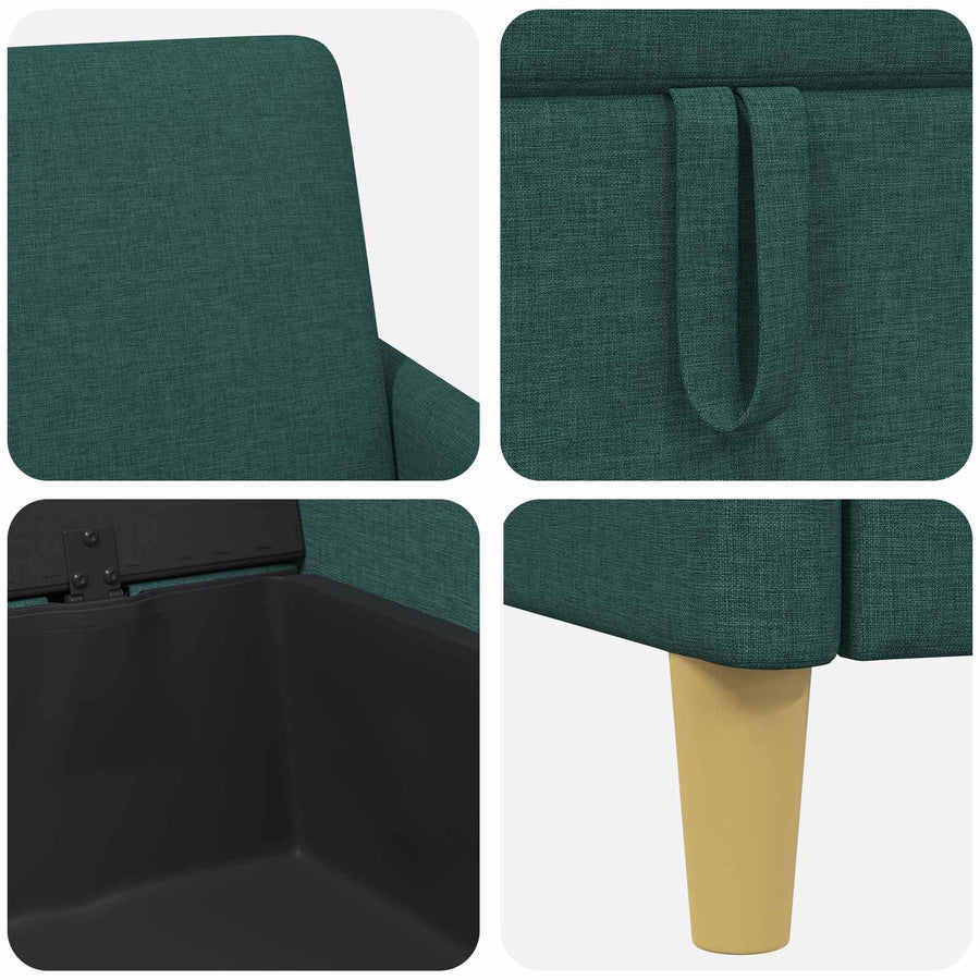Bank met opslag Donkergroen 72 x 78 x 87 cm Polyester