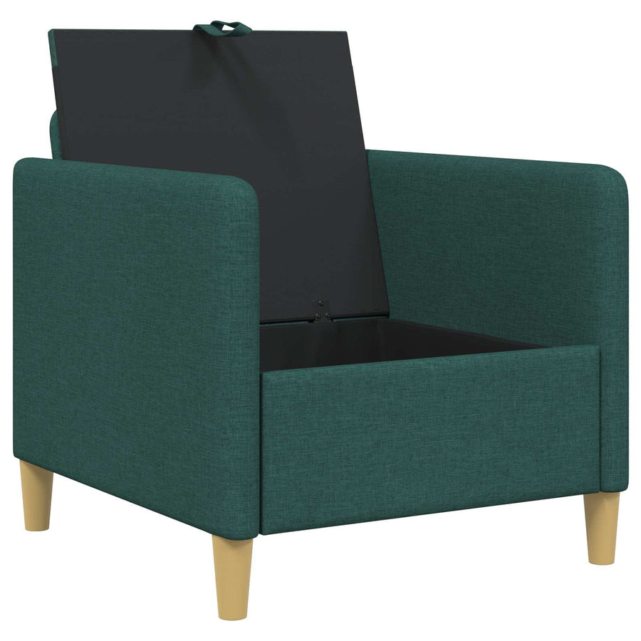 Bank met opslag Donkergroen 72 x 78 x 87 cm Polyester