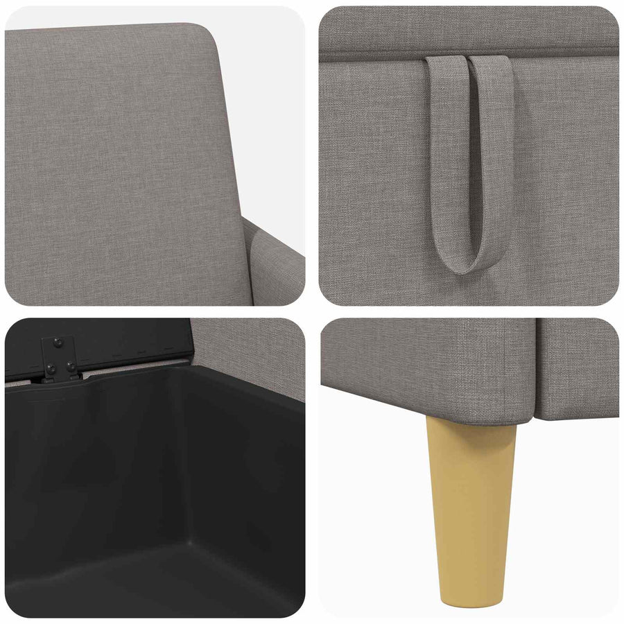 Bank met opslag Taupe 72 x 78 x 87 cm Polyester