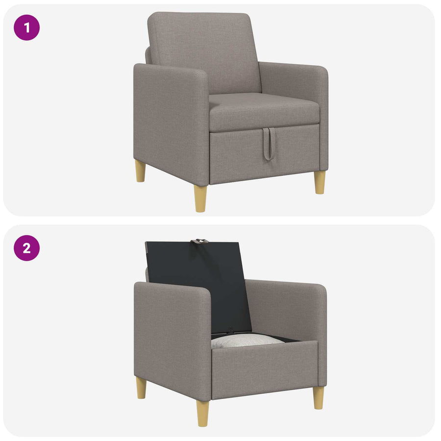 Bank met opslag Taupe 72 x 78 x 87 cm Polyester
